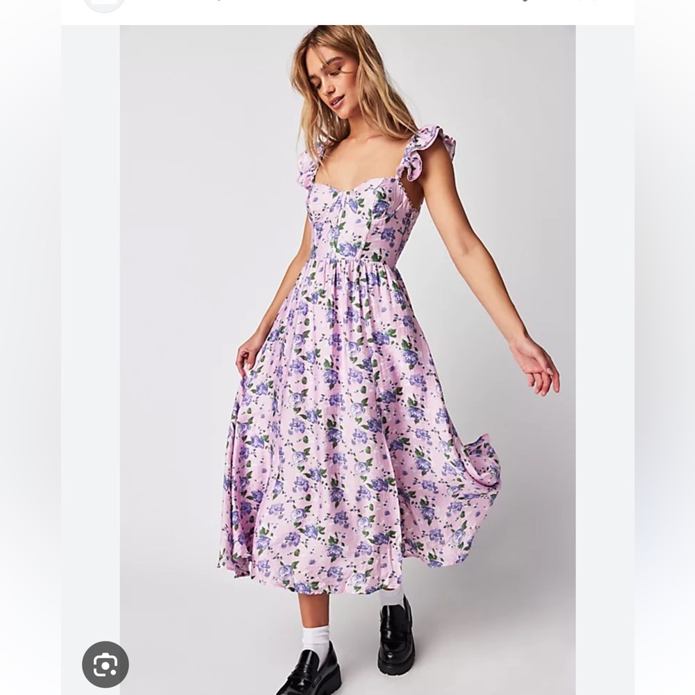 Astr Floral Maxi Dress in Lavender